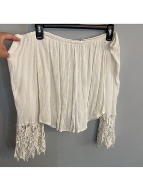 White Lace strapless Top - L